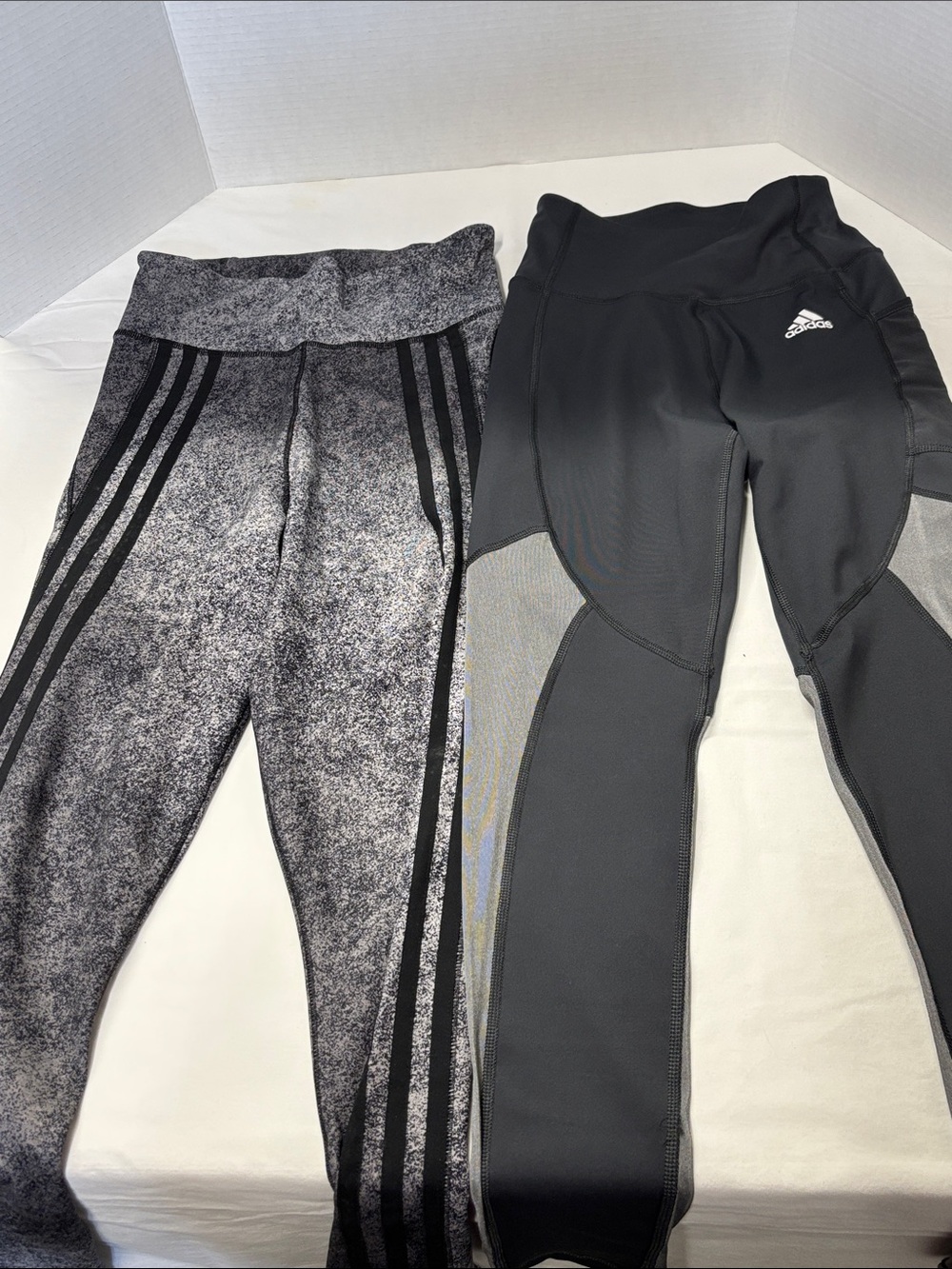 adidas Black and Gray Athletic Leggings Duo